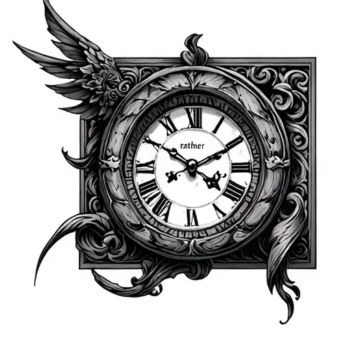 father time tattoo design idea
