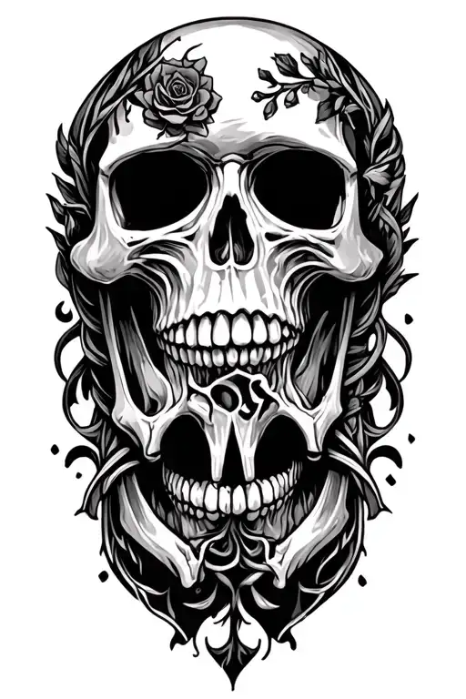 skulls labels objects symbols tattoo design idea