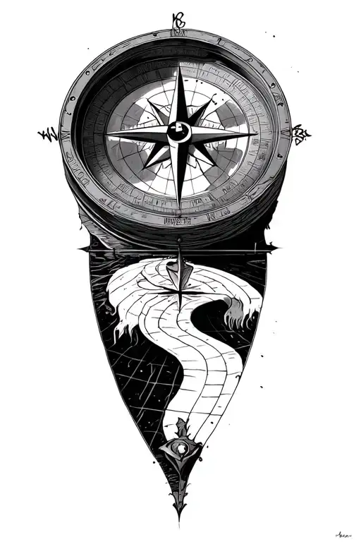 Compass or Sundial – representing God directing your path (Proverbs 3:6)&nbsp;&nbsp;&nbsp;&nbsp;•&nbsp;&nbsp;&nbsp;&nbsp;Hand drawing a path or blueprint – sym tattoo design idea