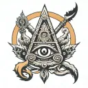 trishul with damru and third eye tattoo design idea