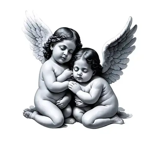 3 Baby Angels tattoo design idea