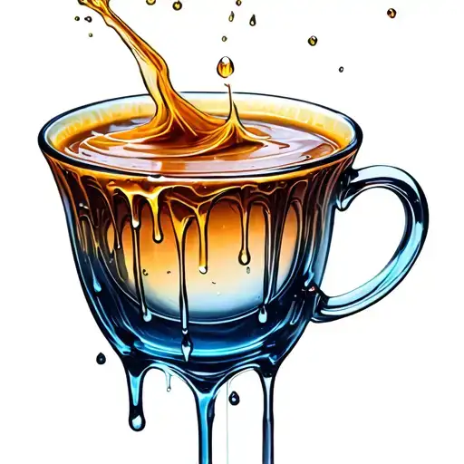 lean cup dripping liquid tattoo design idea