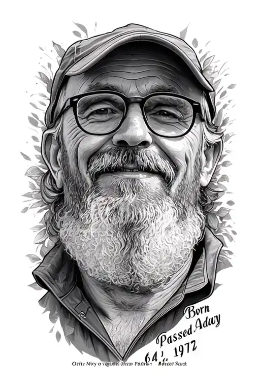 passed away father born on 6.4.1972 without picture only with date and text tattoo design idea