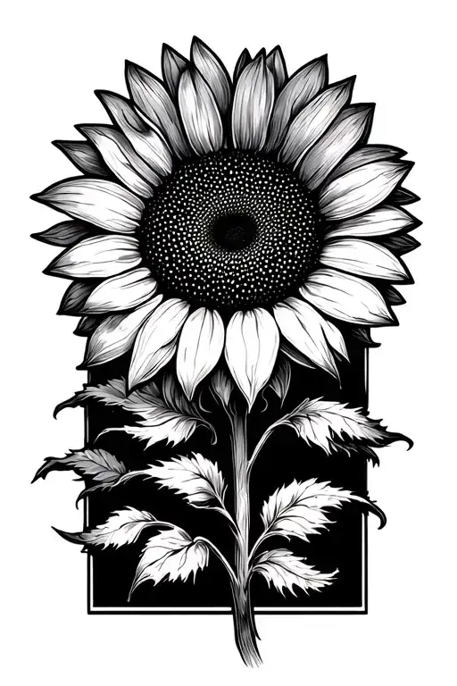 abstract sunflower fading away flowing tattoo design idea