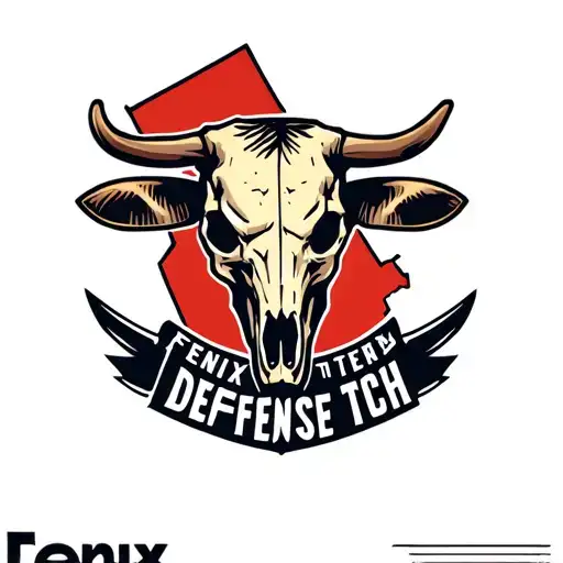 "Fenix Defense Tech" "Fenix Defense Tech" Logo for a defense company based in arizona using the state line and a cow skull. tattoo design idea