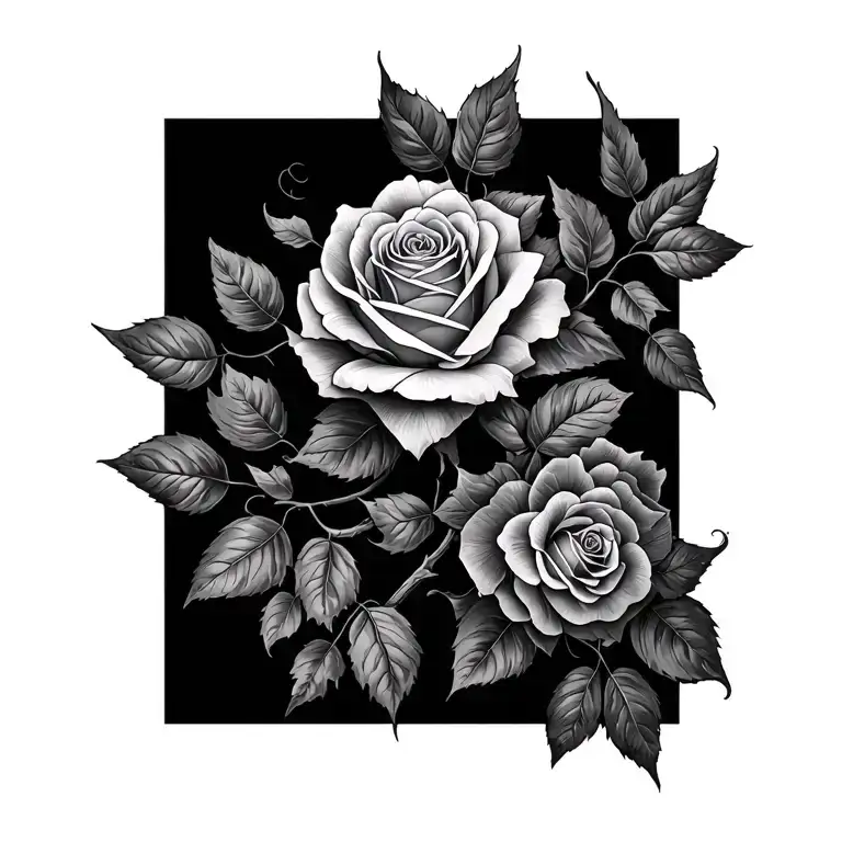 misty in cursive with rose vine tattoo design idea