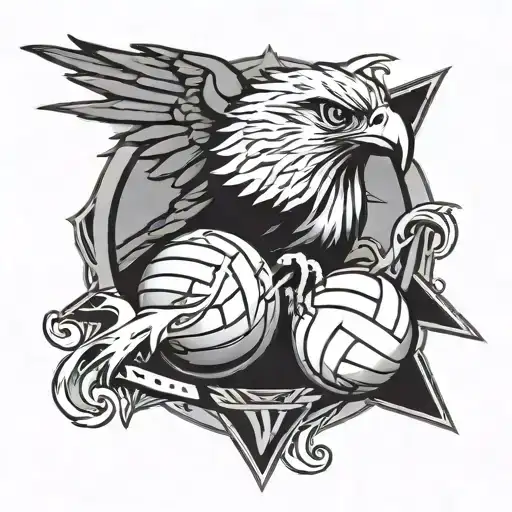 volleyball Warhawk tattoo design idea