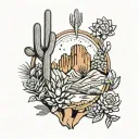 Arizona desert landscape tattoo design idea