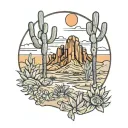 Arizona desert landscape tattoo design idea