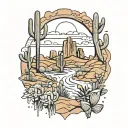Arizona desert landscape tattoo design idea