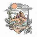 Arizona desert landscape tattoo design idea
