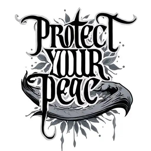 "protect your peace" words  tattoo design idea