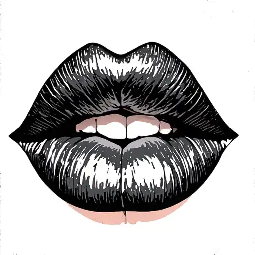 Lips Kiss tattoo design idea