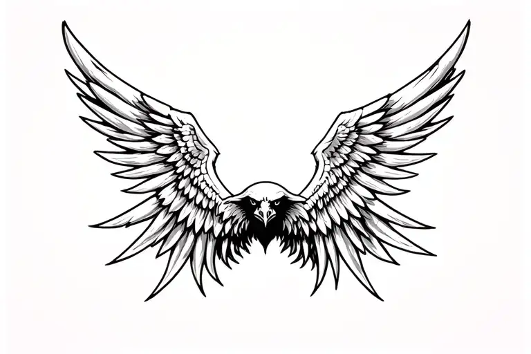 Valkyrie wings with raven tattoo design idea