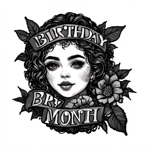 Birthday Month tattoo design idea