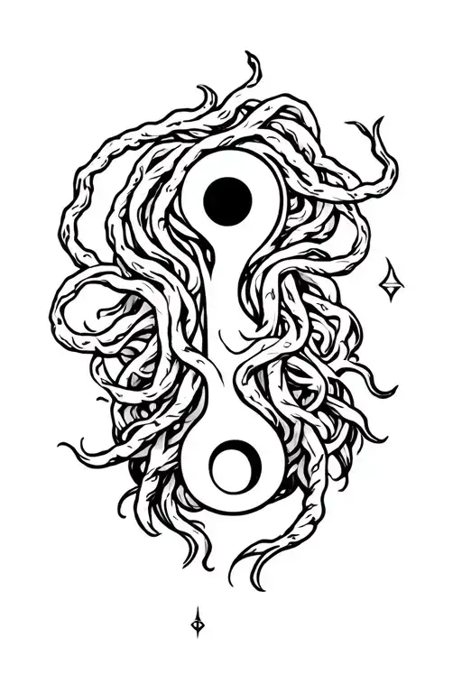 medusa, phoenix, semicolon incorporated tattoo design idea
