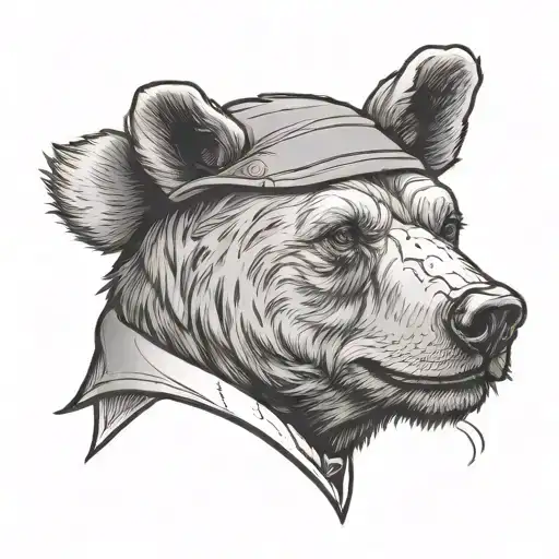 gentleman bear head tattoo design idea