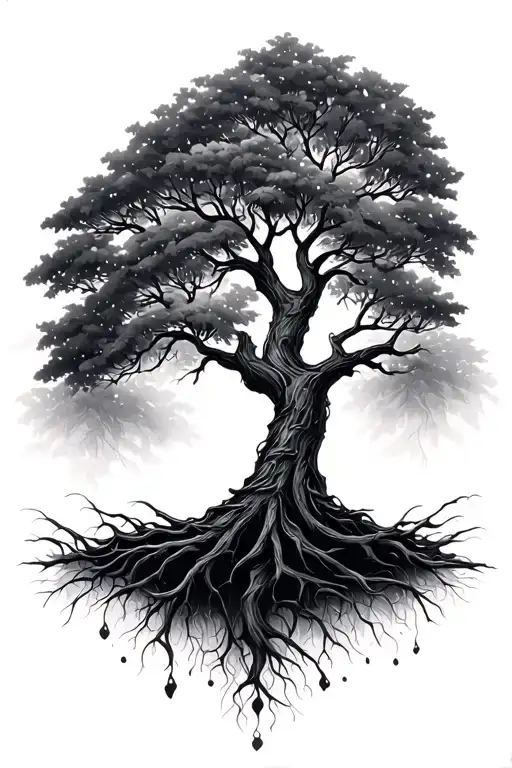tree of life for deceased loved one tattoo design idea