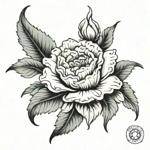 carnation and jupiter  tattoo design idea