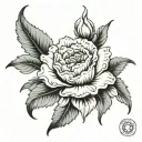 carnation and jupiter  tattoo design idea