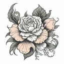 carnation and jupiter  tattoo design idea