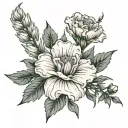 carnation and jupiter  tattoo design idea