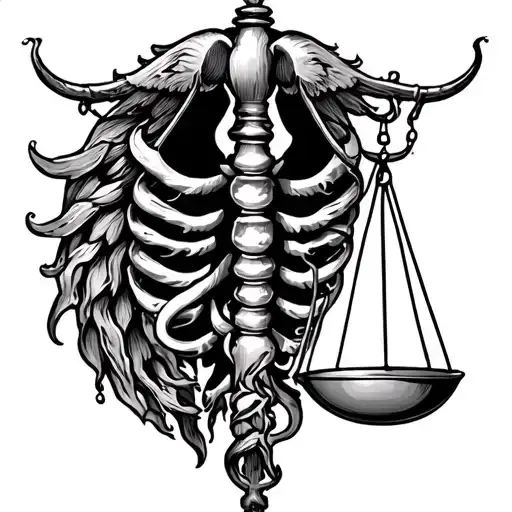 cancer Aquarius libra scale tattoo design idea