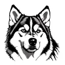 Husky Face With Geometric tattoo design idea