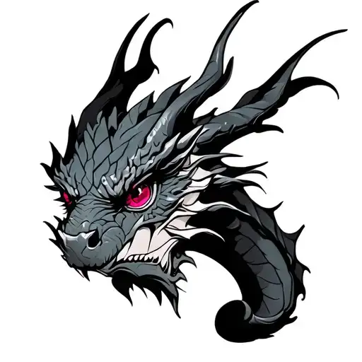 dragon with ruby eye tattoo design idea