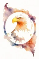 compass eagle head tattoo design idea