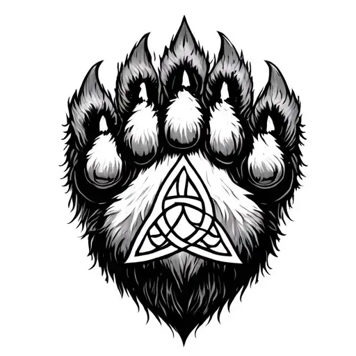 gay bear paw with triquetra tattoo tattoo design idea