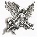 angel falling tattoo design idea