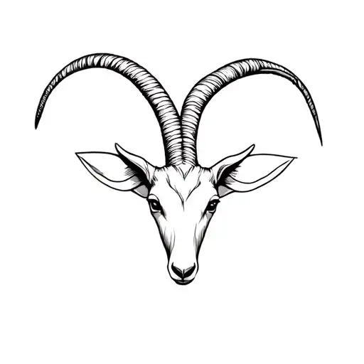 two goats heads tattoo design idea