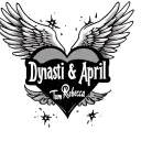 "Tom Rebecca" "Dynasti & April" "Dynasti & April" names inside a heart with wings flying tattoo design idea