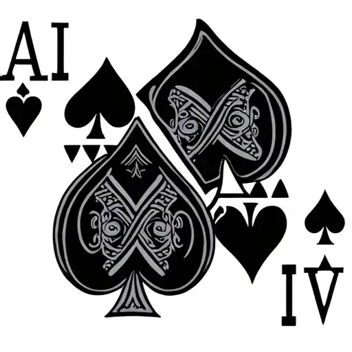poker cards tattoo design idea