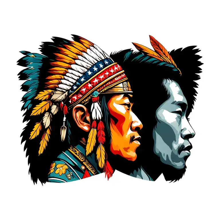 traditional Japanese, us marine corps, Native American, personal growth transformation tattoo design idea