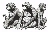 three wise monkeys as turtles tattoo design idea