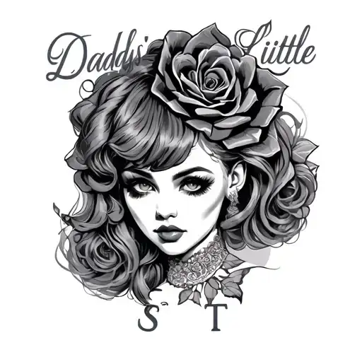 Daddys Little Slut tattoo design idea