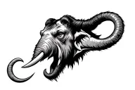 aggressive mammoth head tattoo design idea