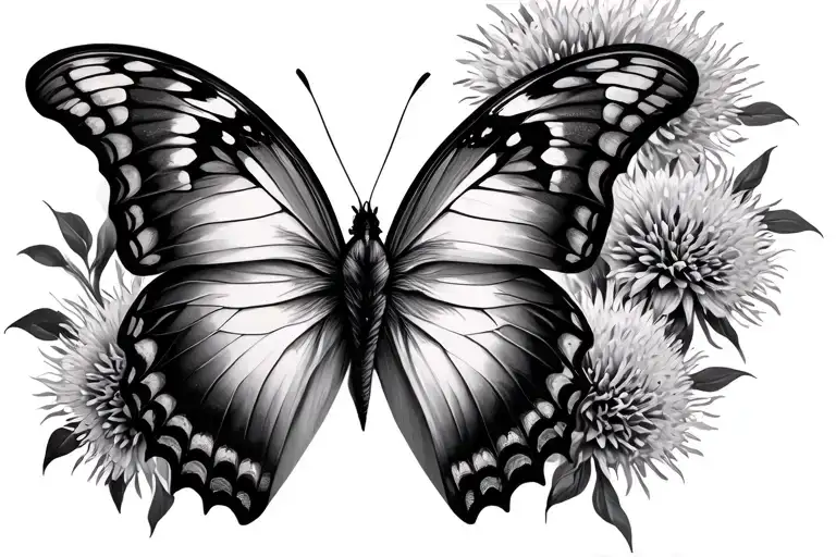 schmetterling herz infinity family distel tattoo design idea