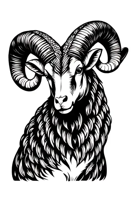 Japanese ram tattoo design idea