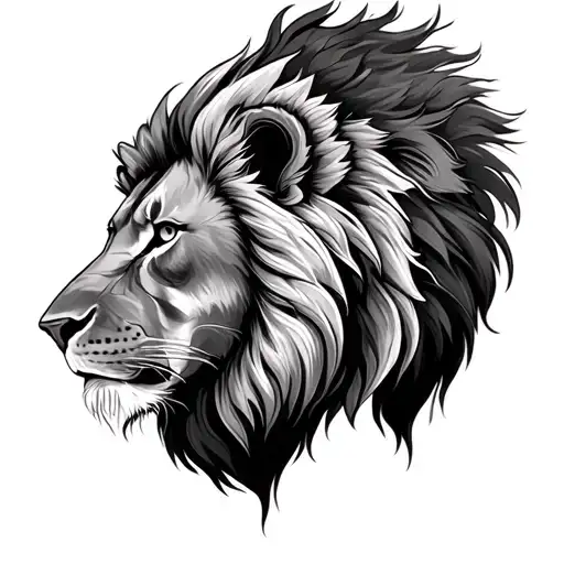 lion male and female for couple holding hands tattoo design idea