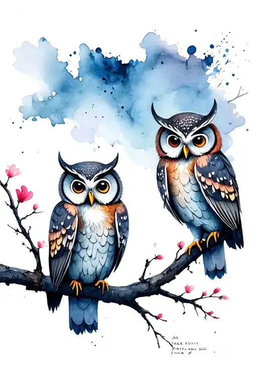 cute owls see no evil speak no evil tattoo design idea