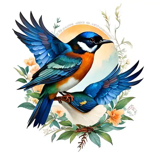 Eir with birds tattoo design idea