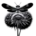Dragonfly Dandelion tattoo design idea