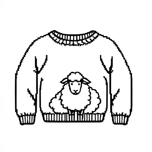 sweater with small sheep  in center of the sweater tattoo design idea