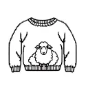 sweater with small sheep  in center of the sweater tattoo design idea