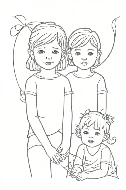 Children Noel 2001 Molly 2010 tattoo design idea