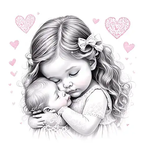 valentines precious moments little girl tattoo design idea