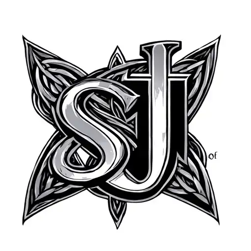 letters S and J Scott Campbell Irish Celtic cross tattoo design idea